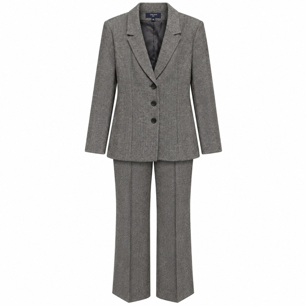 Dark Academia Herringbone Pants Power Suit Women Size 18 Office Preppy Career